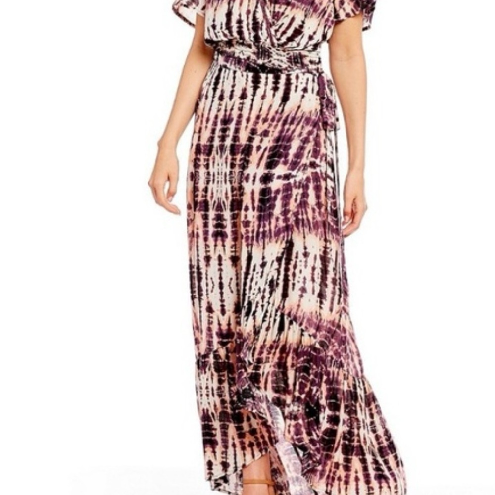 Chelsea & Violet Pink and Purple Tie-Dye Maxi Dress used good condition